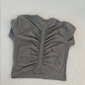 Beyond Yoga Gray Fitted Crop T-Shirt